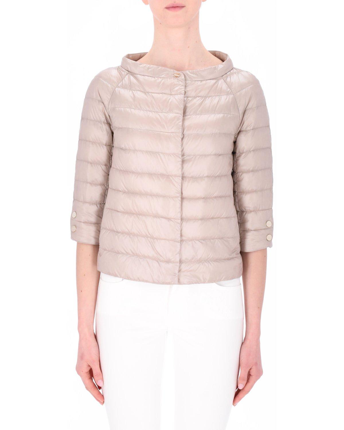 Herno Cropped Sleeve Down Jacket In Chantilly