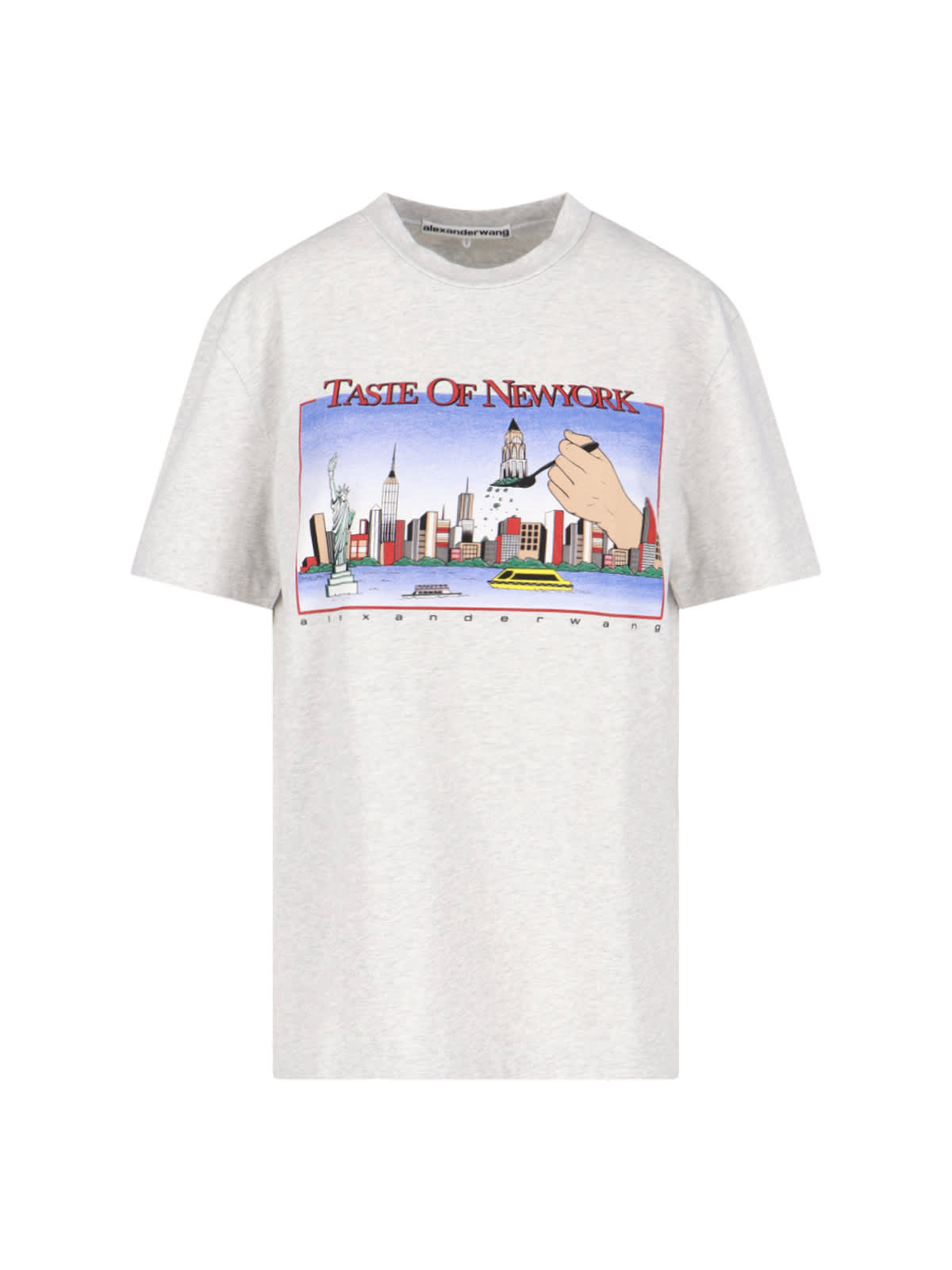 Printed T-shirt - Light gray melange/New York - Ladies