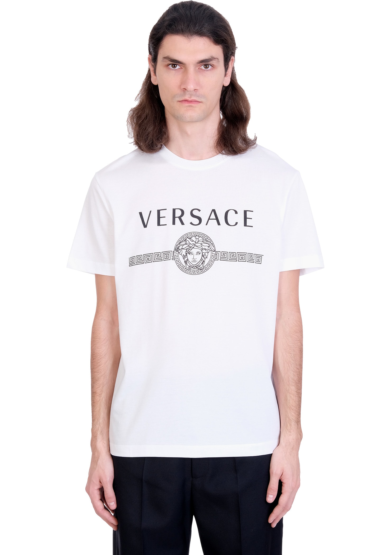 Versace T-shirt In White Cotton