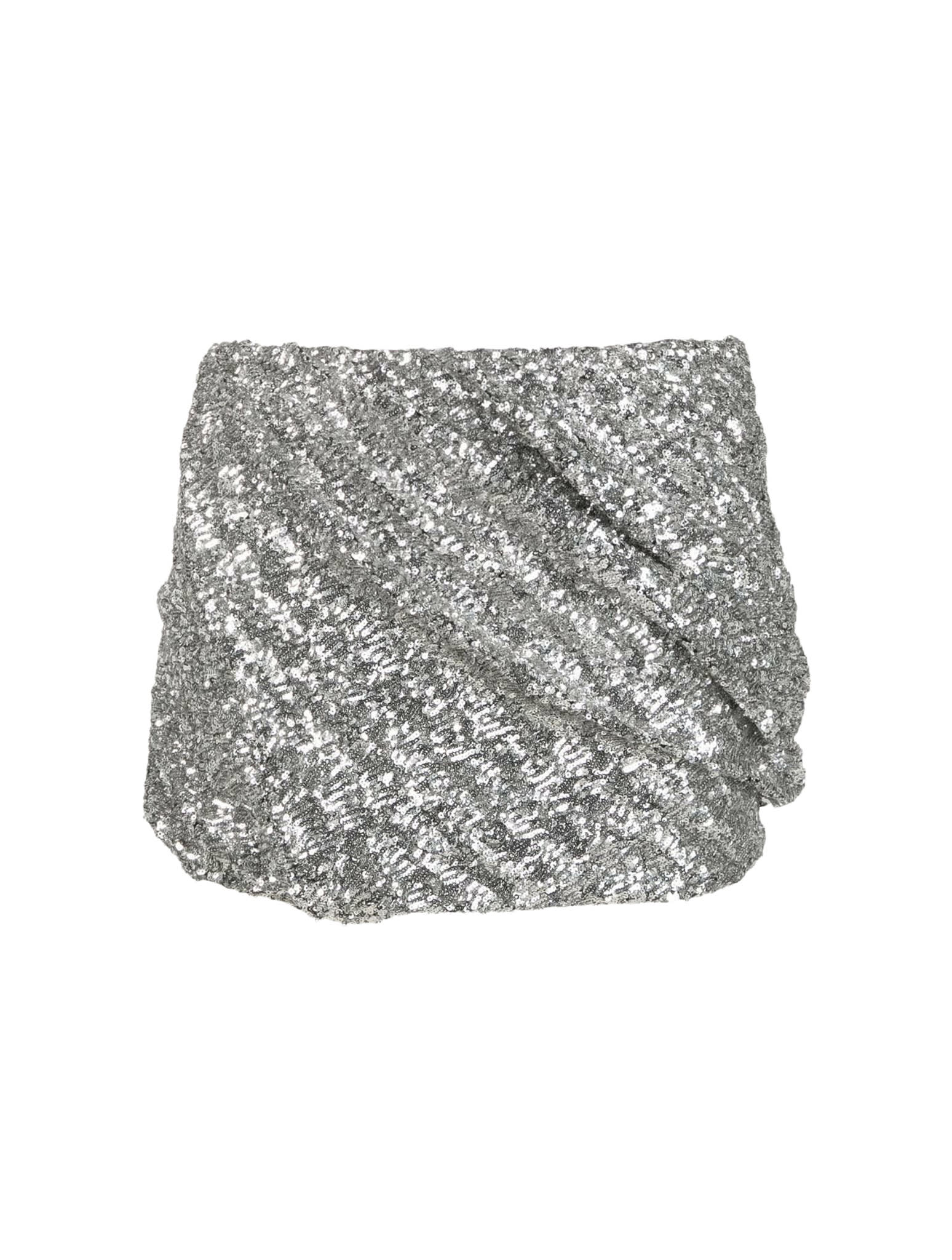 Shop Attico Mini Skirt In Silver