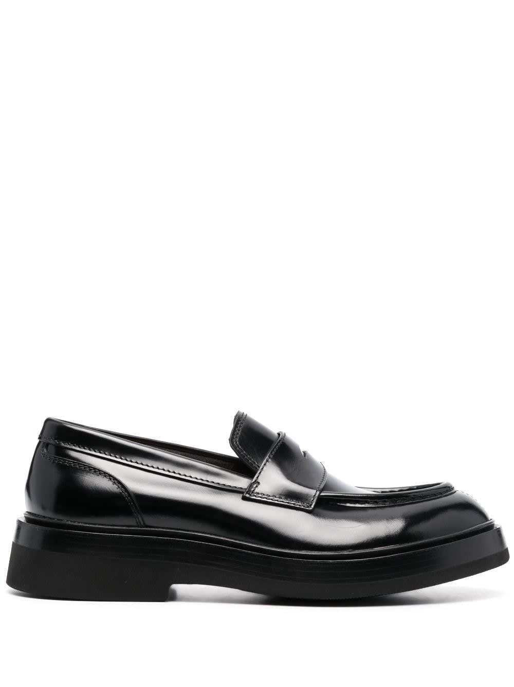 Shop Santoni Gunder Loafers In Black