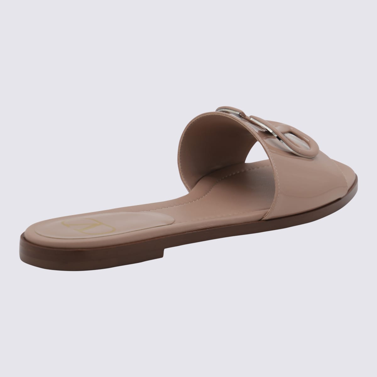 Valentino Vlogo Signature Slide Sandal With Crochet Embroidery In Rose Cannelle