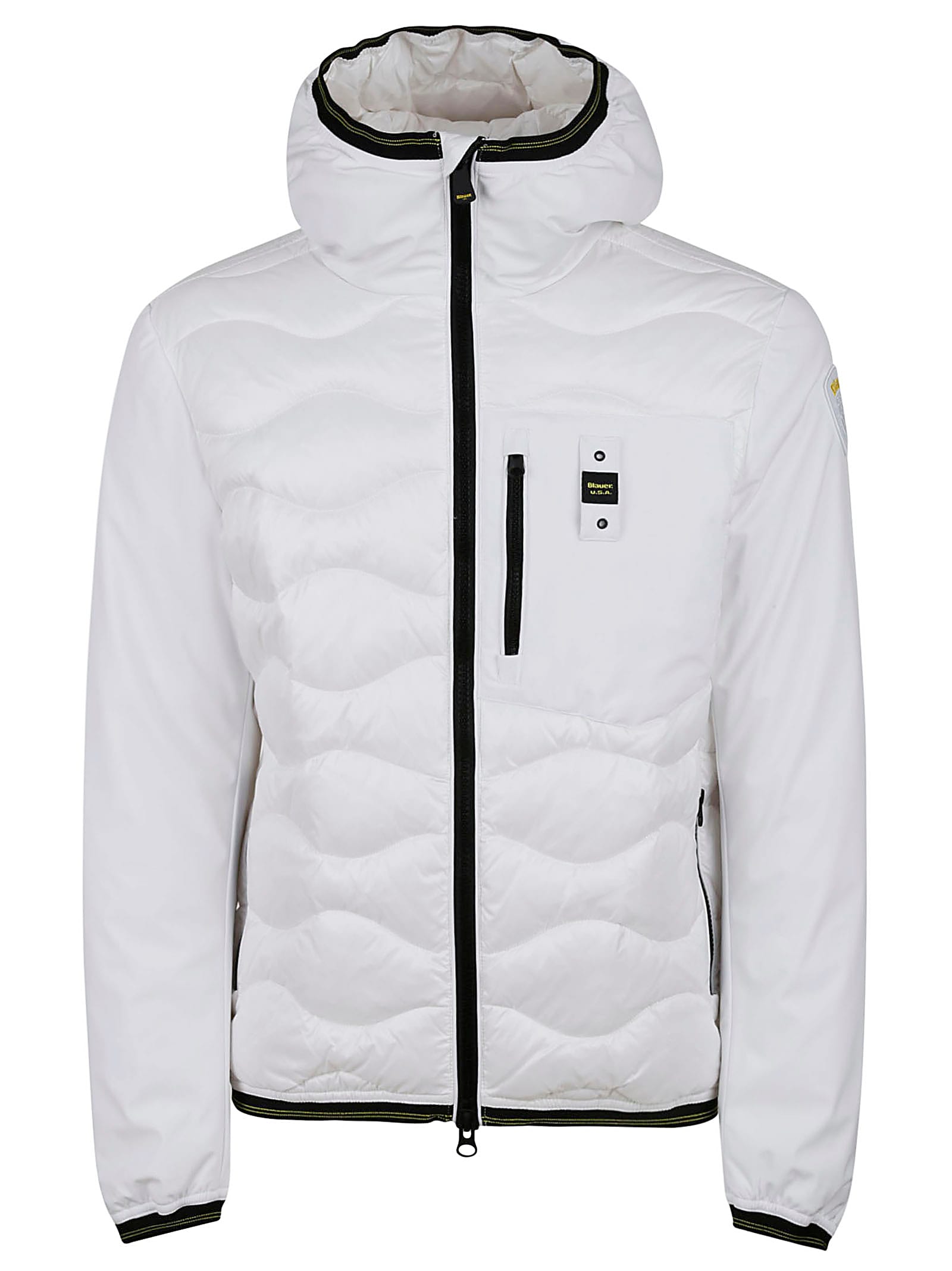 Shop Blauer High Neck Padded Jacket In White