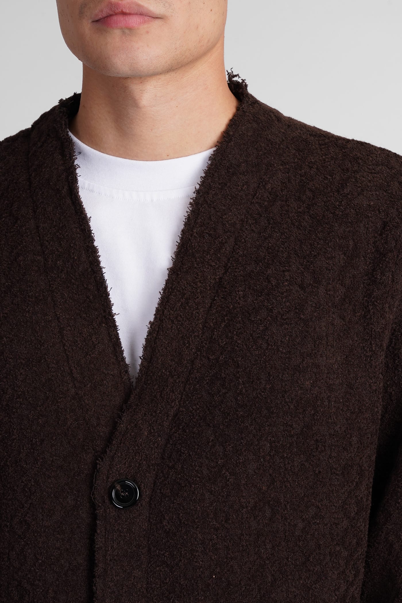 Shop Séfr Zola Cardigan Cardigan In Brown Polyacrylic