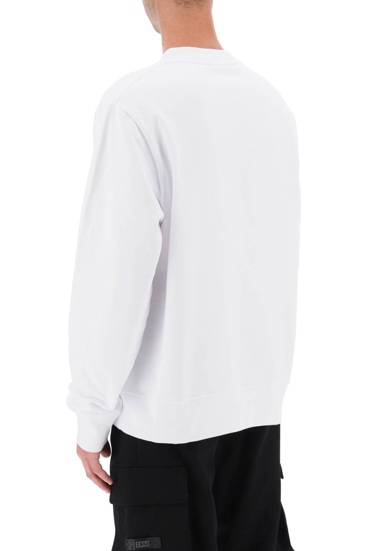 Shop Gcds Crew-neck Sweatshirt With Logo Print In White (white)