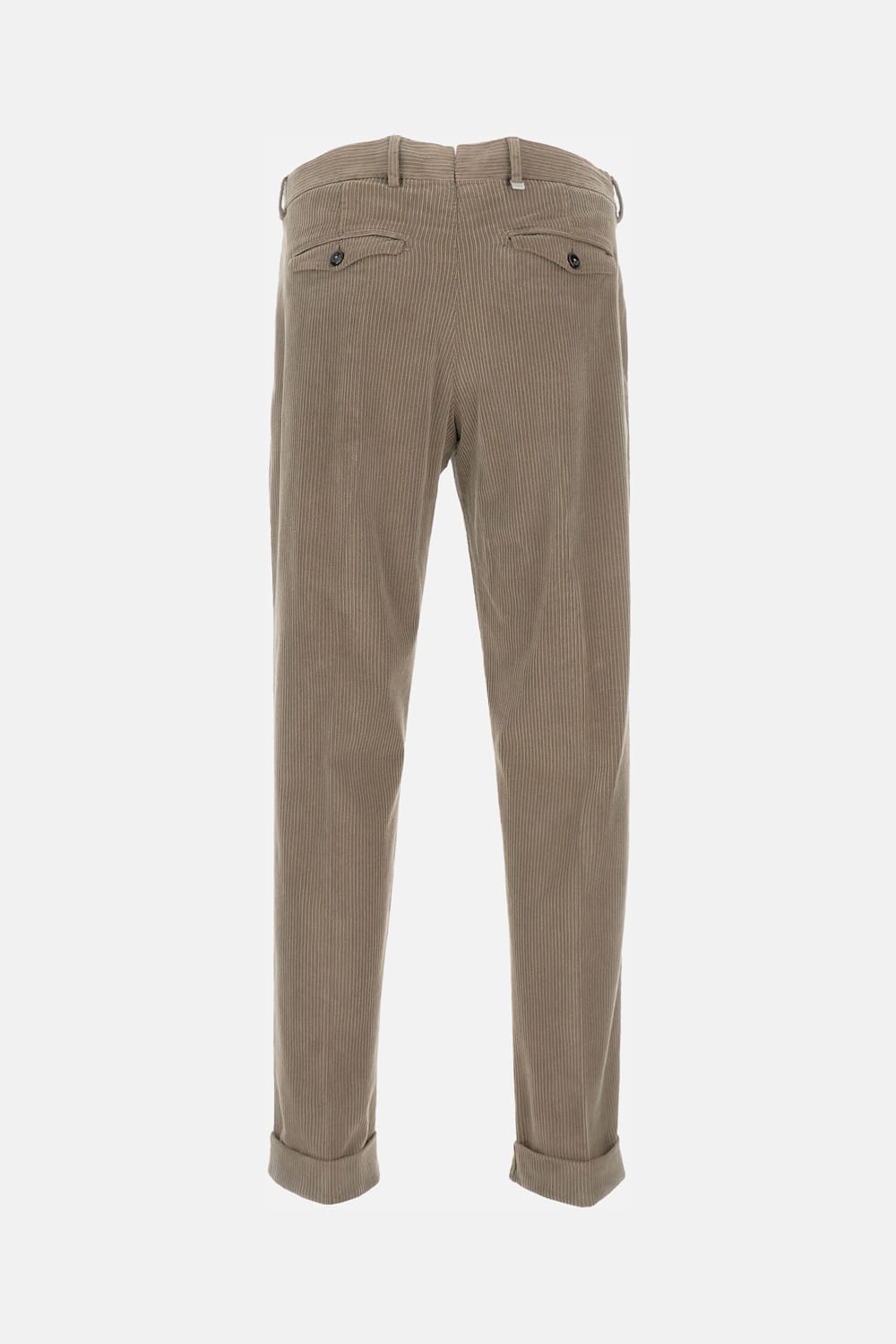 Pt Torino Tailored Trousers With Subtle Corduroy Texture And Comfortable Fit In Brown