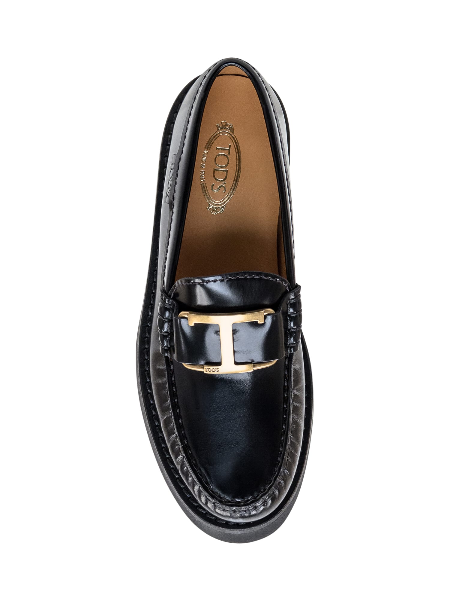 Shop Tod's Leather Loafers In Nero