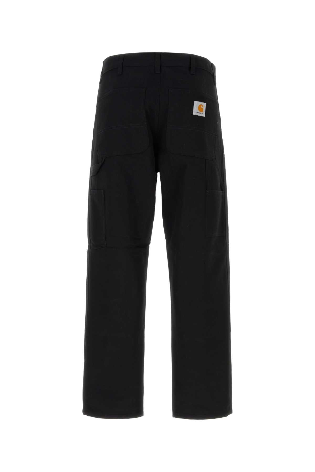 Black Cotton Double Knee Pant