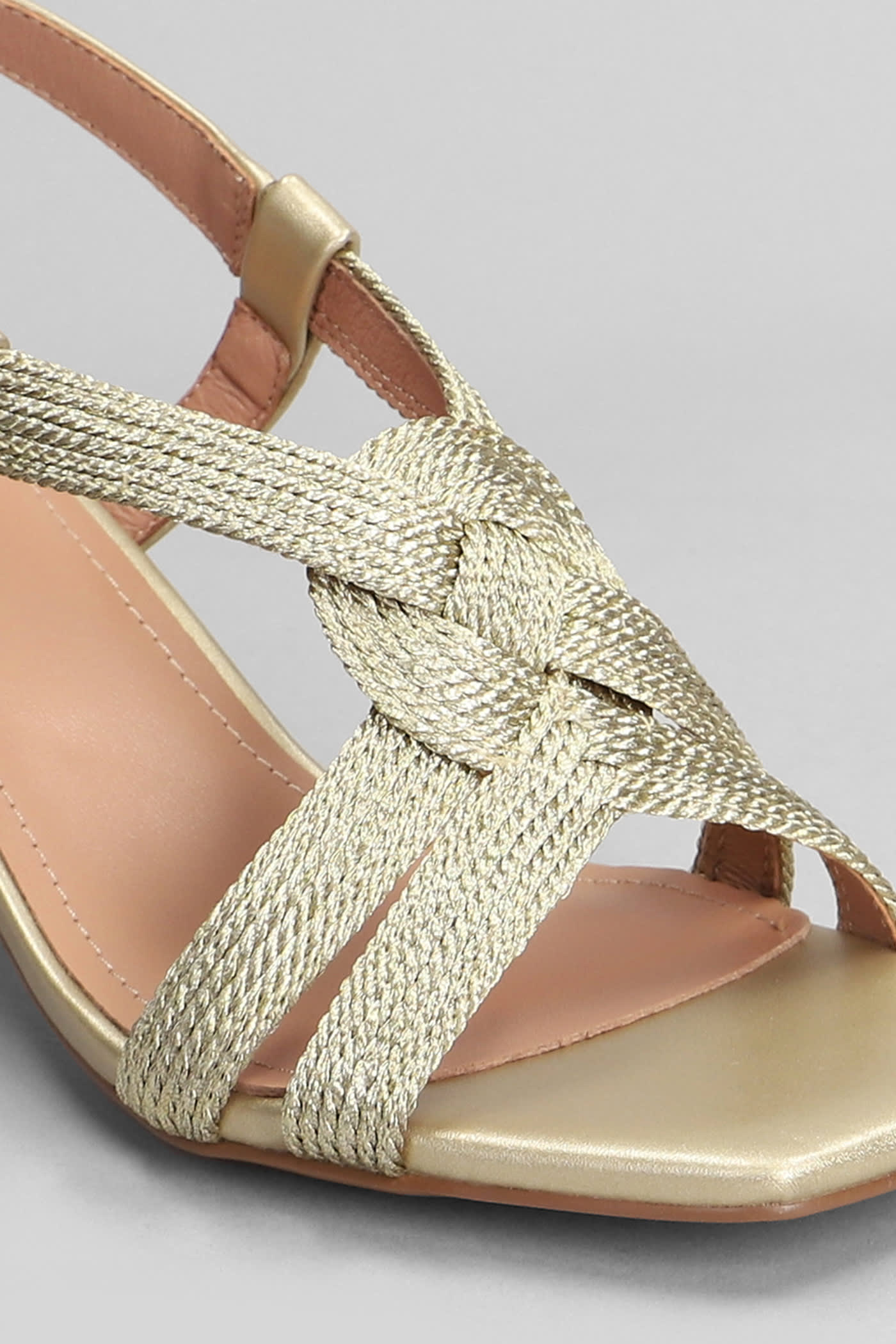 Shop Bibi Lou Setsuko Sandals In Gold Leather