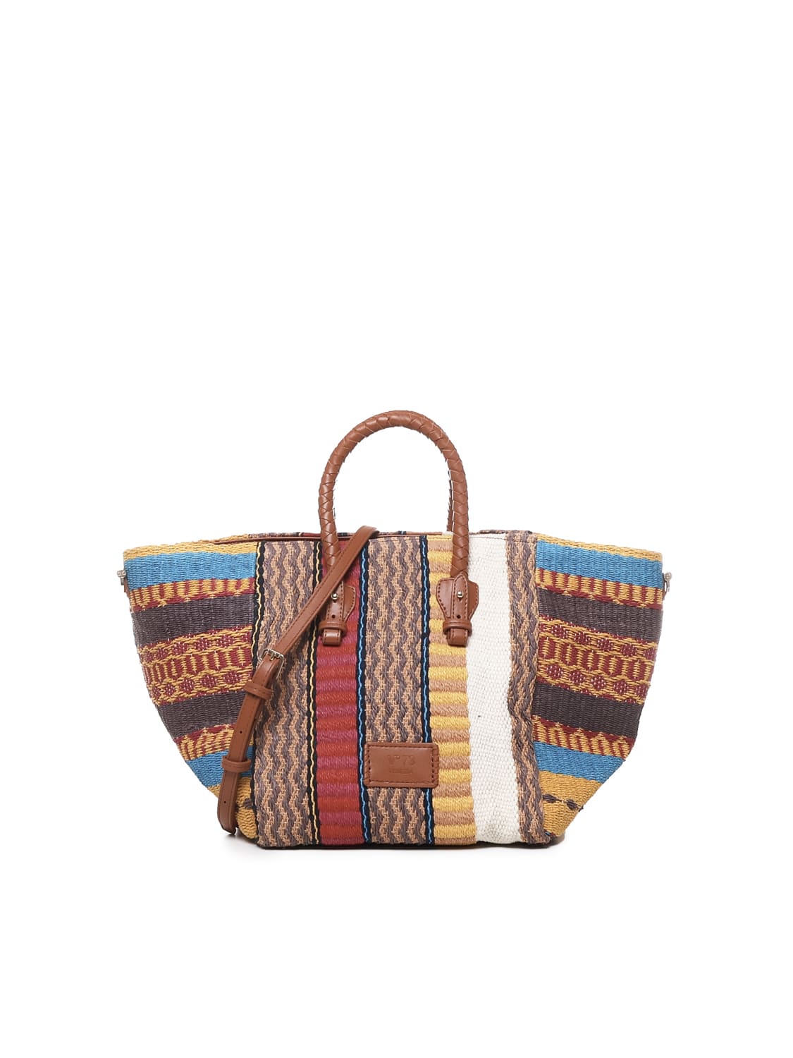 V73 Parrot Straw Tote Bag In Multicolour