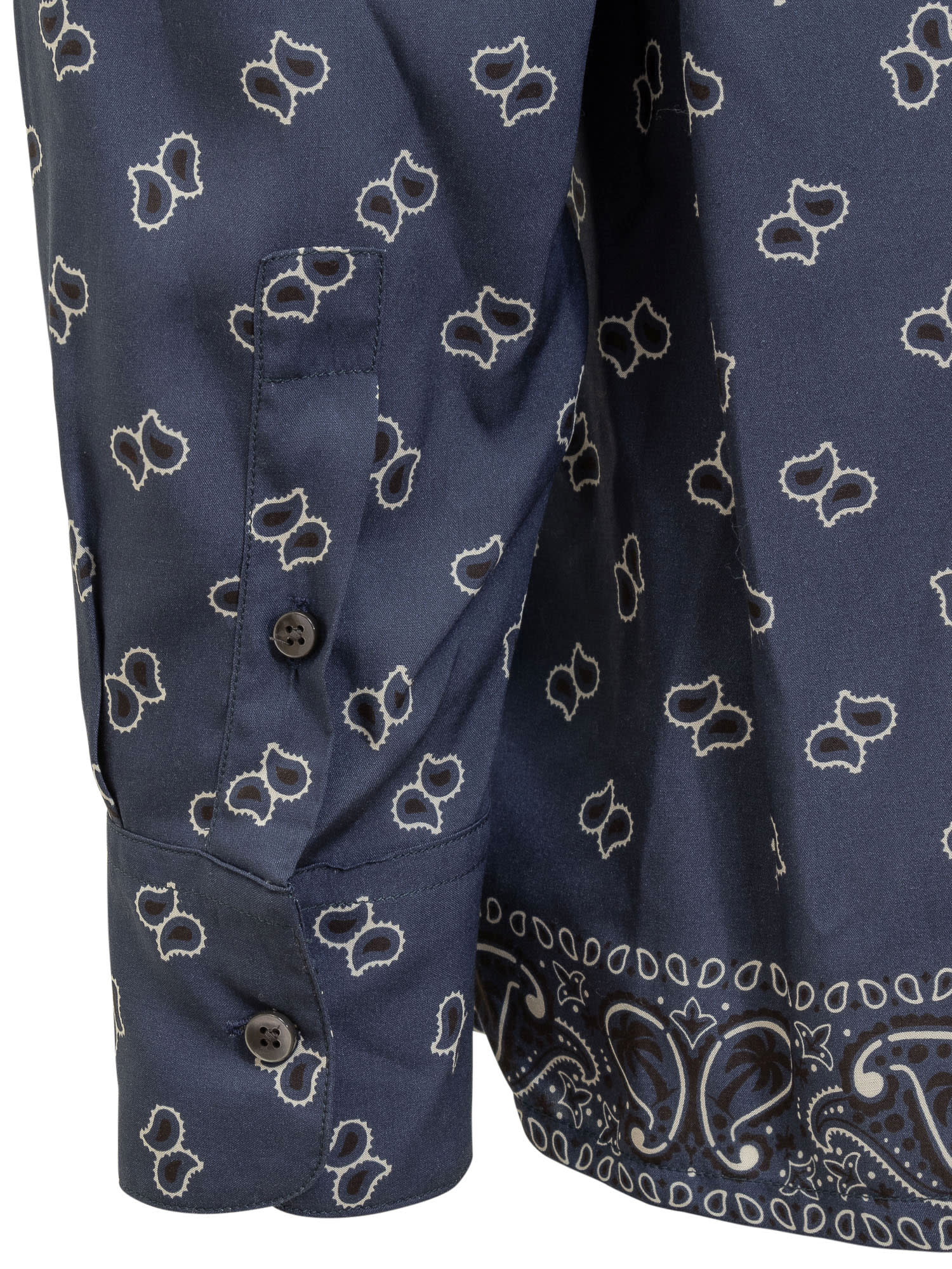 Shop Palm Angels Shirt With Paisley Pattern In Navy Blue
