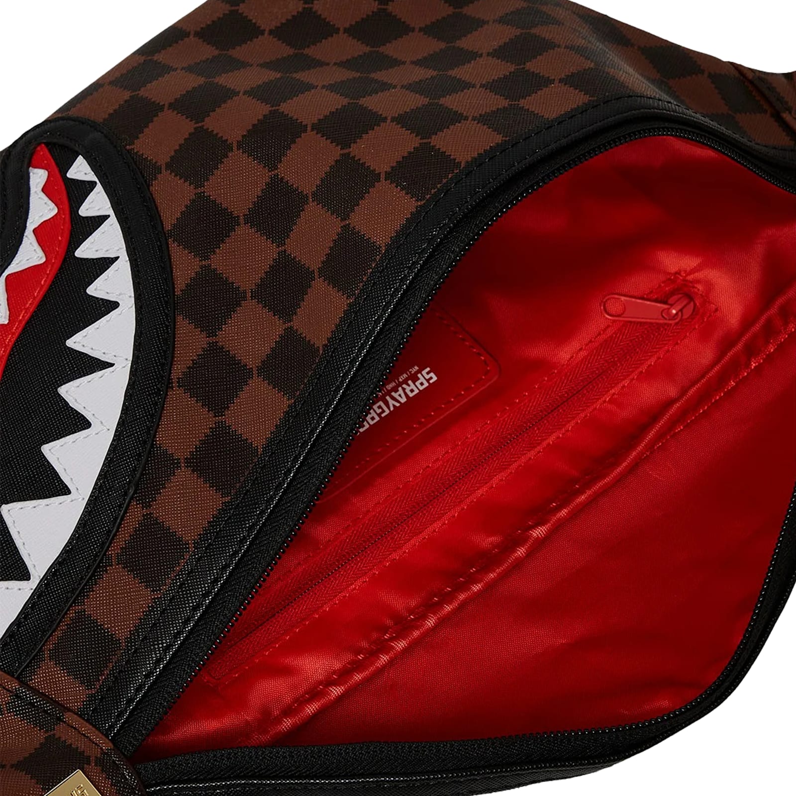 Sprayground Sawtooth Sharks In Paris Savvy Crossbody In Brown