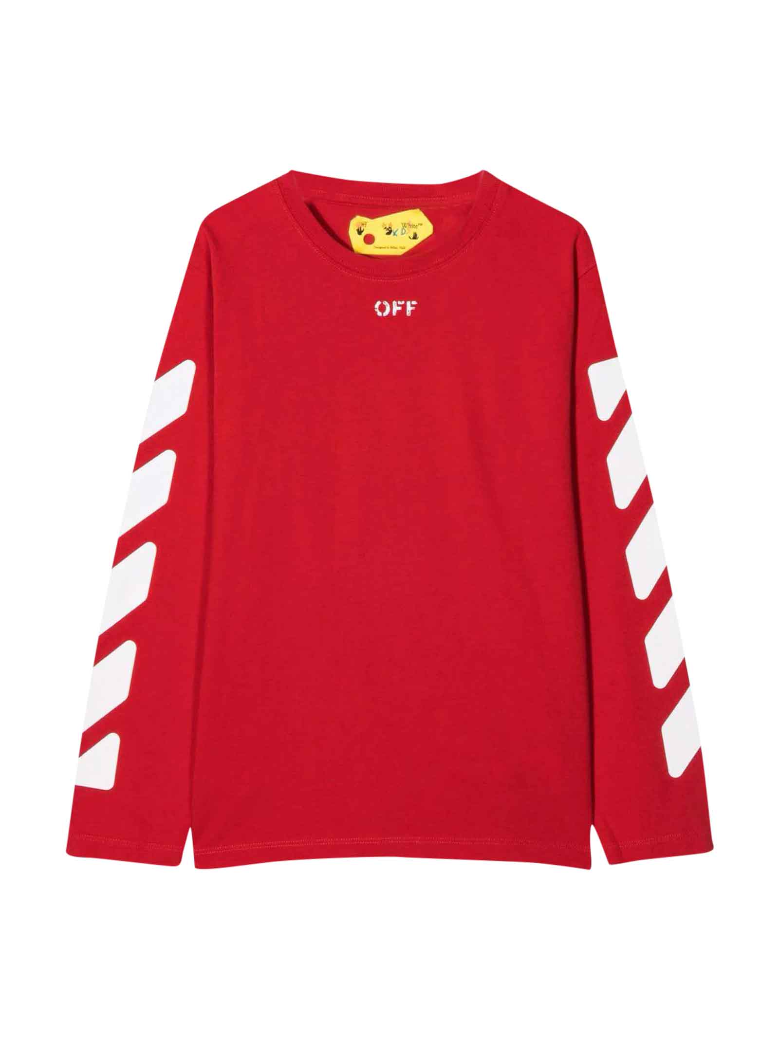Off-White Red T-shirt With White Print