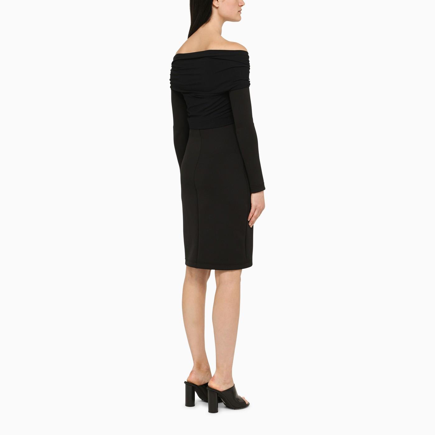 Shop Burberry Black Dress With Boat Neckline