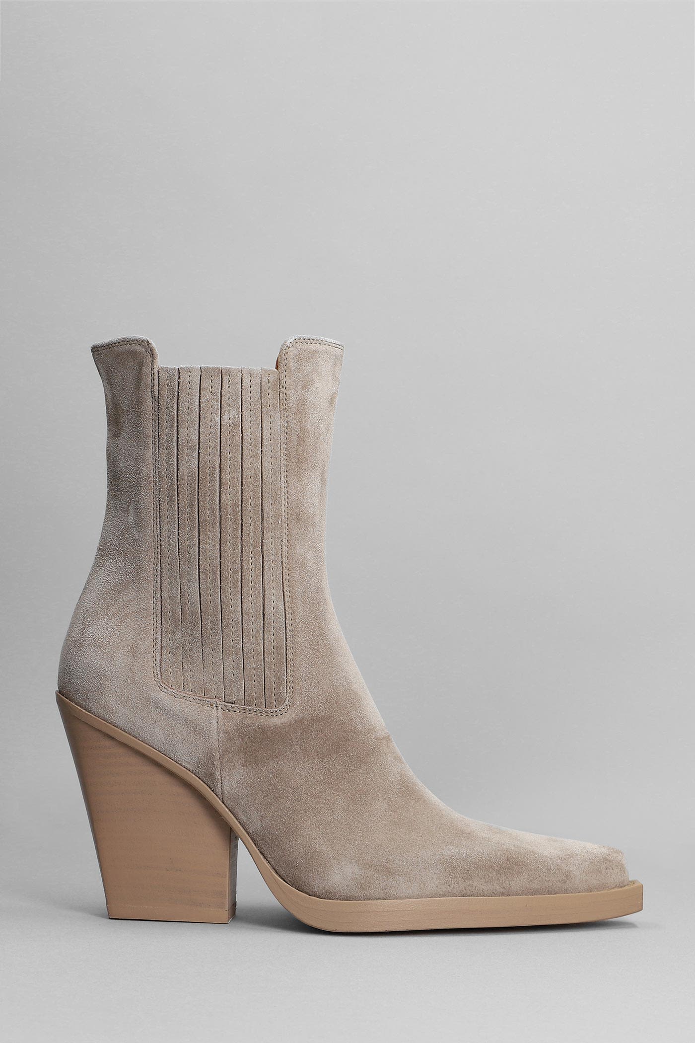 Paris Texas Dallas Texan Ankle Boots In Taupe Suede