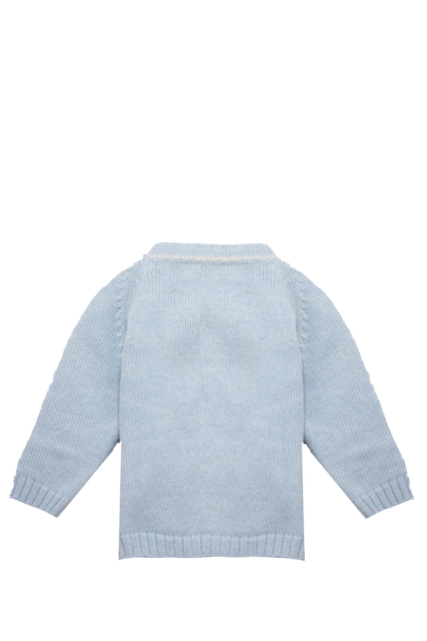 Shop La Stupenderia Wool Sweater In Light Blue
