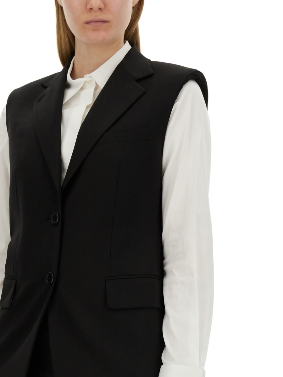 Shop Helmut Lang Wool Vest In Black