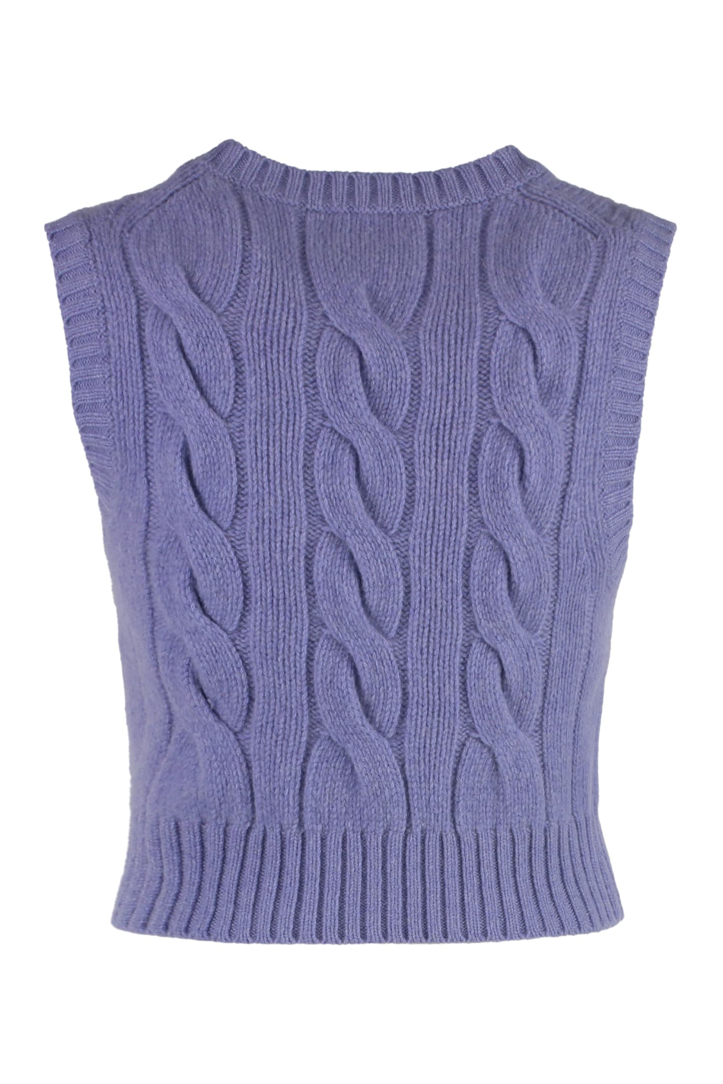 Shop Polo Ralph Lauren Wool And Cashmere Blend Vest In Lilac