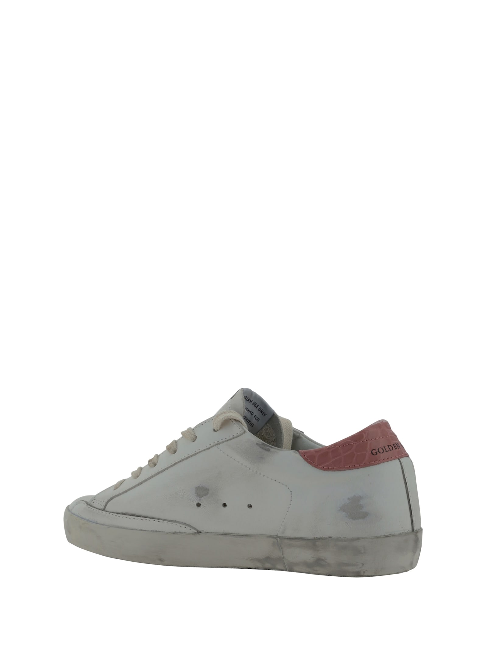 Shop Golden Goose Superstar Sneakers In White/silver/pink