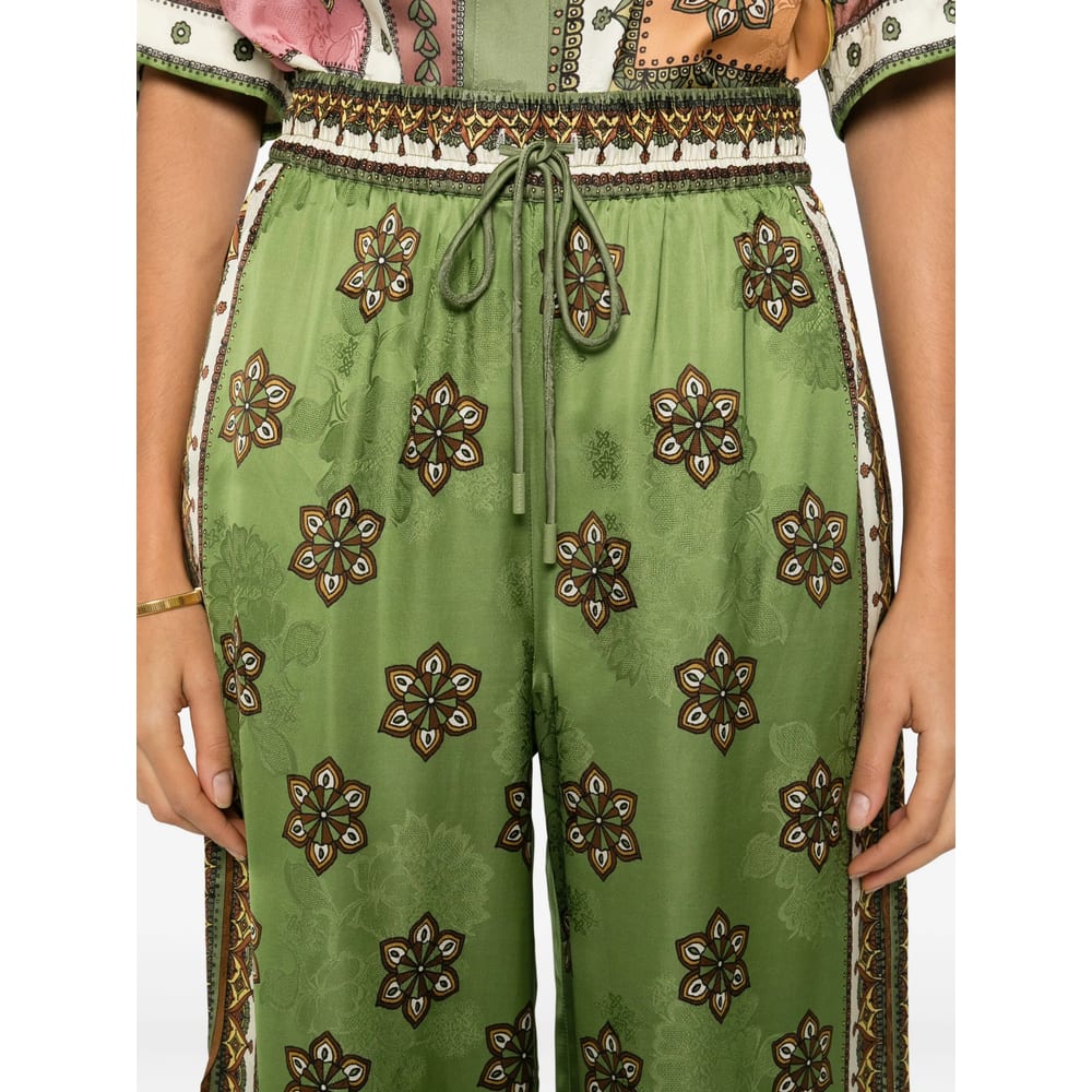 Alemais Contina Printed Jacquard Wide-leg Pants In Multi