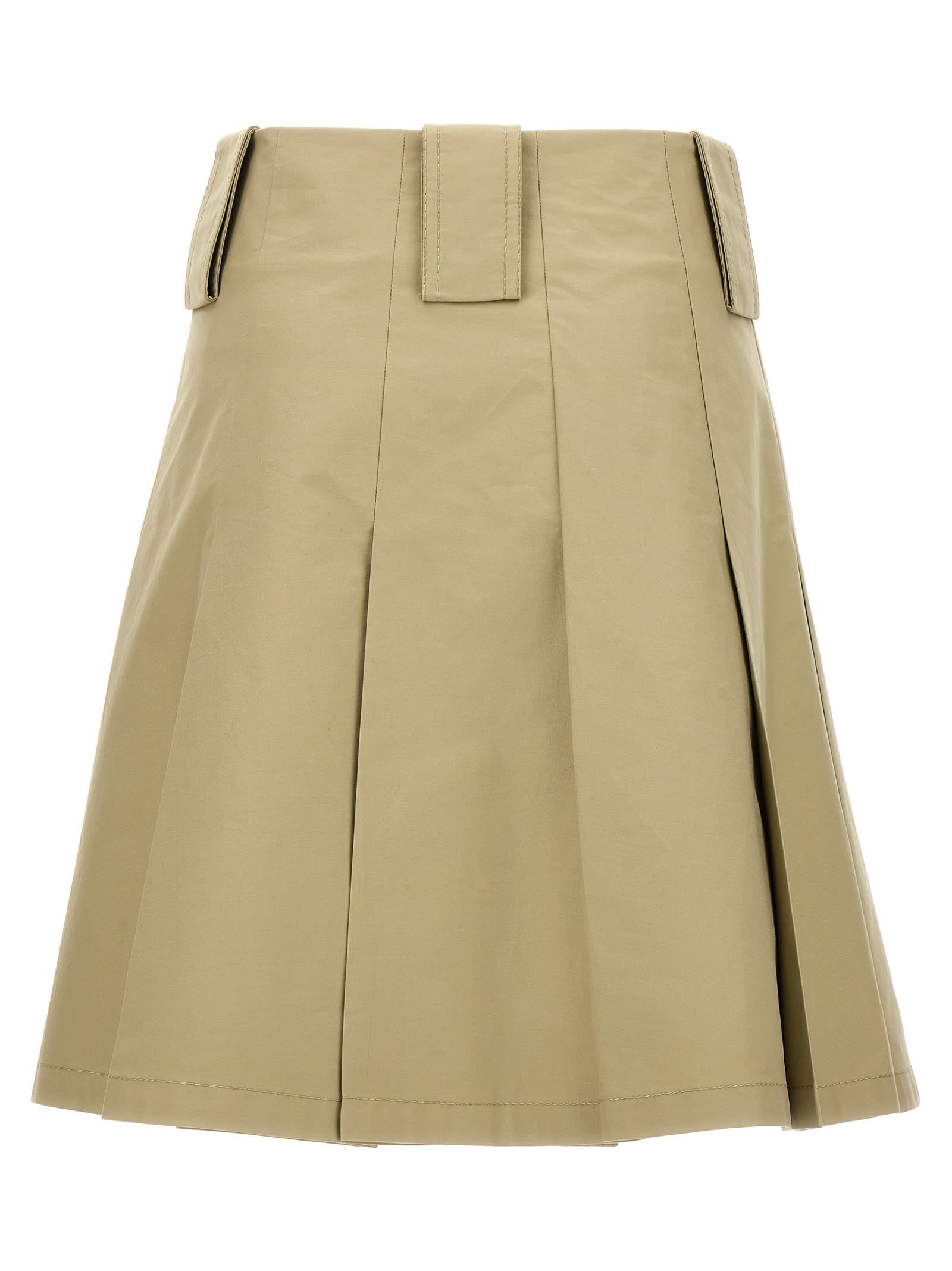 Shop Burberry Pleated Skirt In Beige