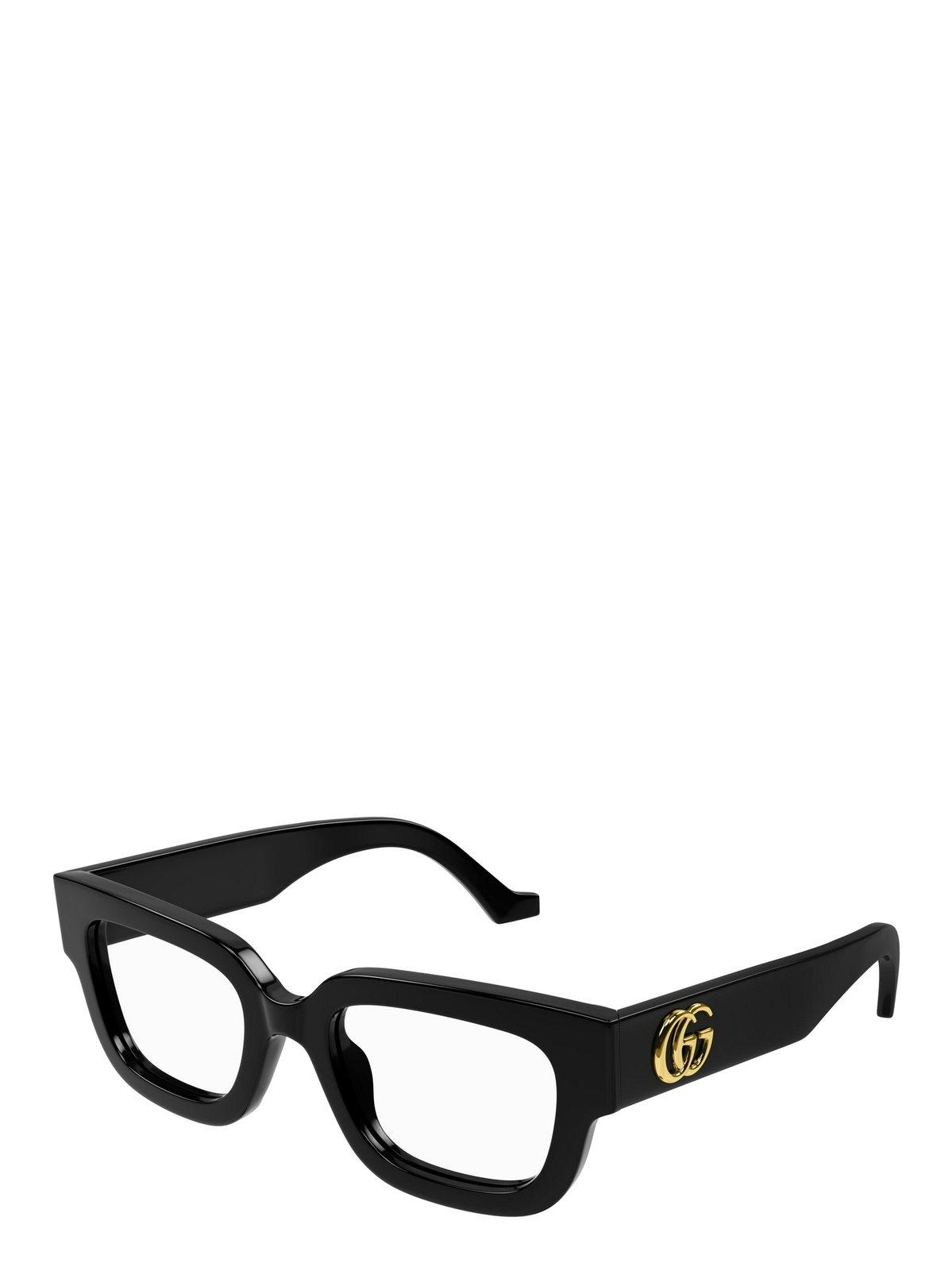 Shop Gucci Square Frame Glasses In 001 Black Black Transpare