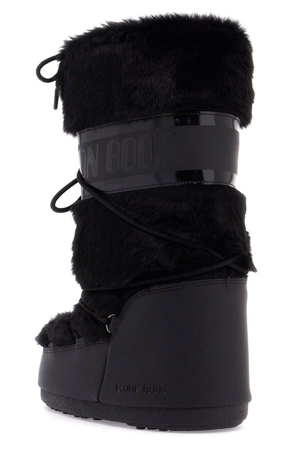 Moon Boot Logo Printed Lace-up Snow Boots In Black