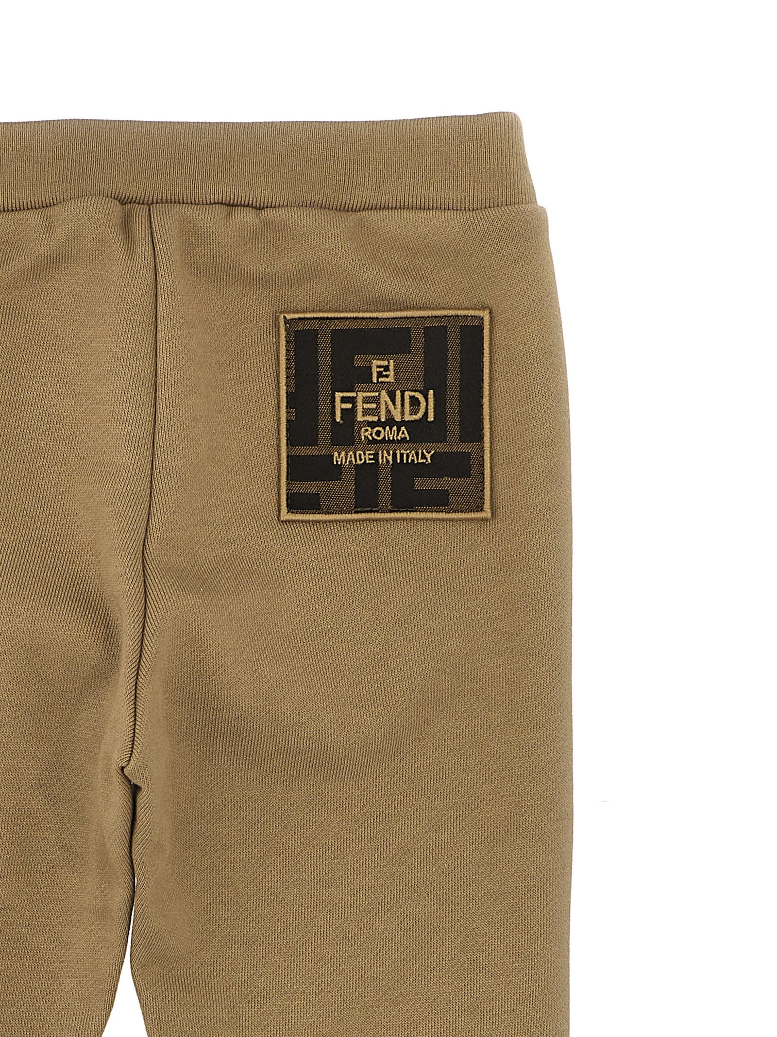 Shop Fendi Logo Joggers In Caribou