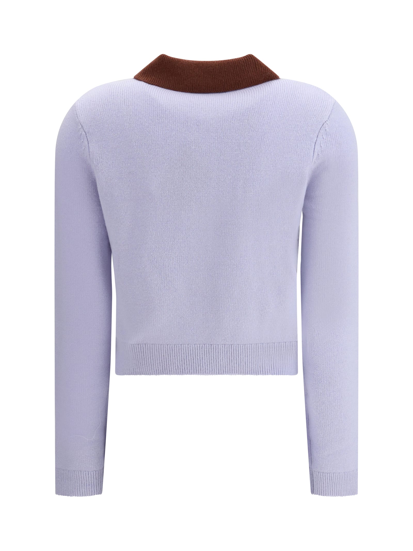 Self-portrait Sweater With Classic Contrast Collar In Blue