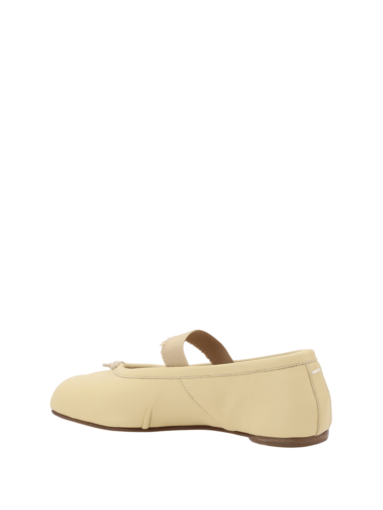 Maison Margiela Tabi Split-toe Leather Ballet Flats In Blè/nude