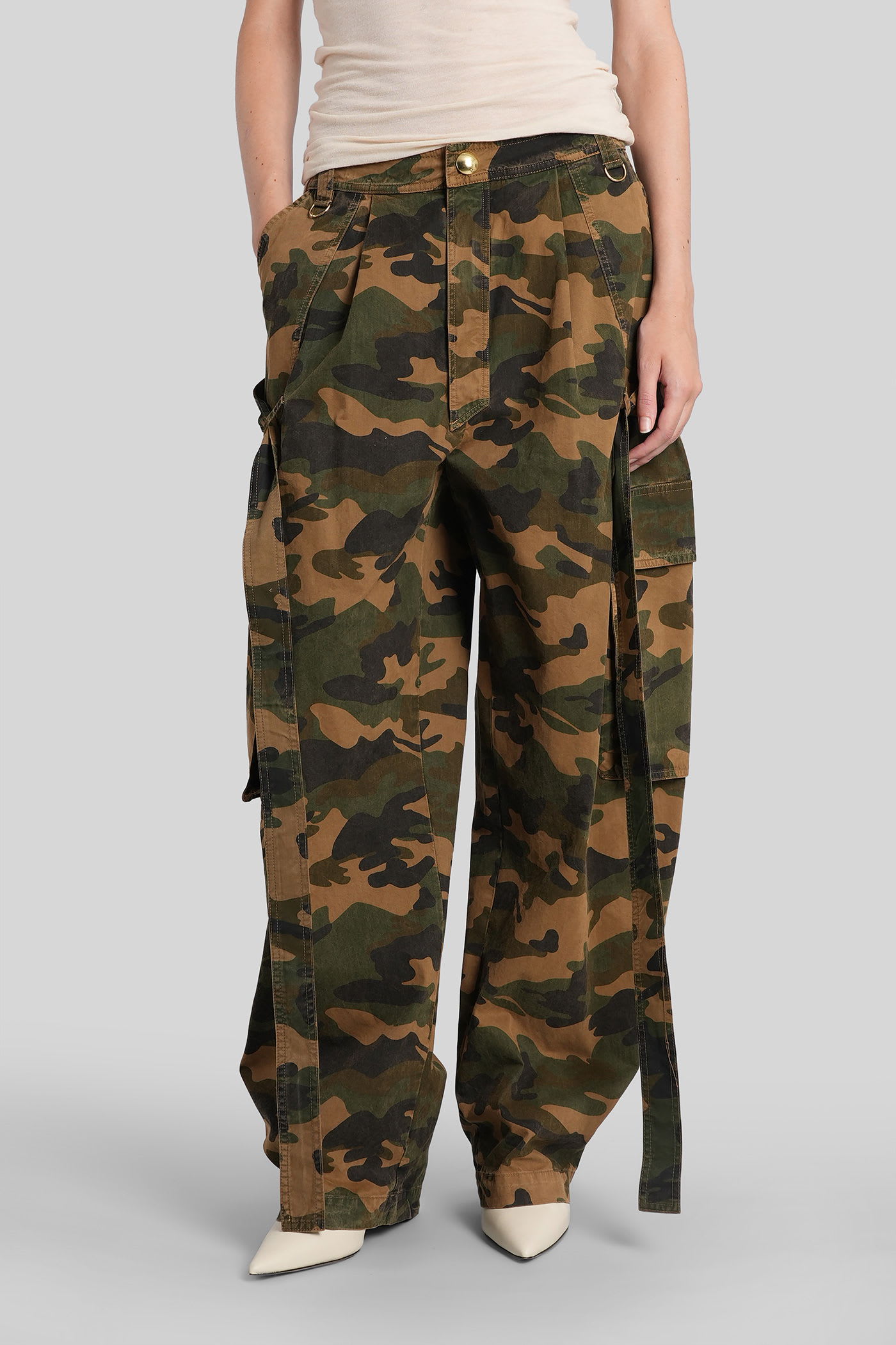 Darkpark Camouflage Cargo-pocket Trousers In Green