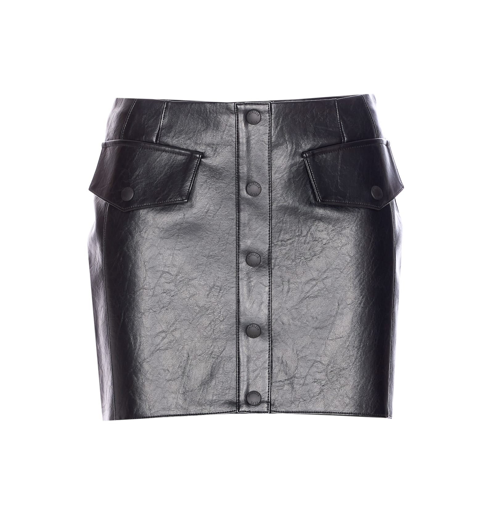Patrizia Pepe Glam Rock Miniskirt With Buttons In Black