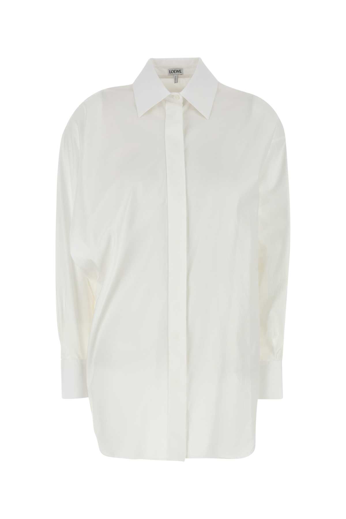 Loewe White Poplin Oversize Shirt In White