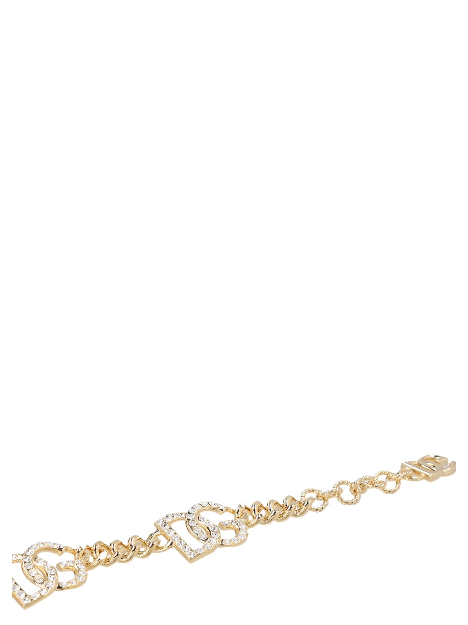Dolce & Gabbana Crystal Logo Bracelet In Gold