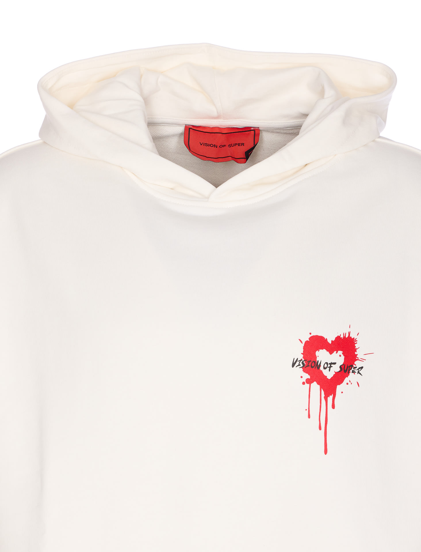 Vision Of Super Heart Print Hoodie In White