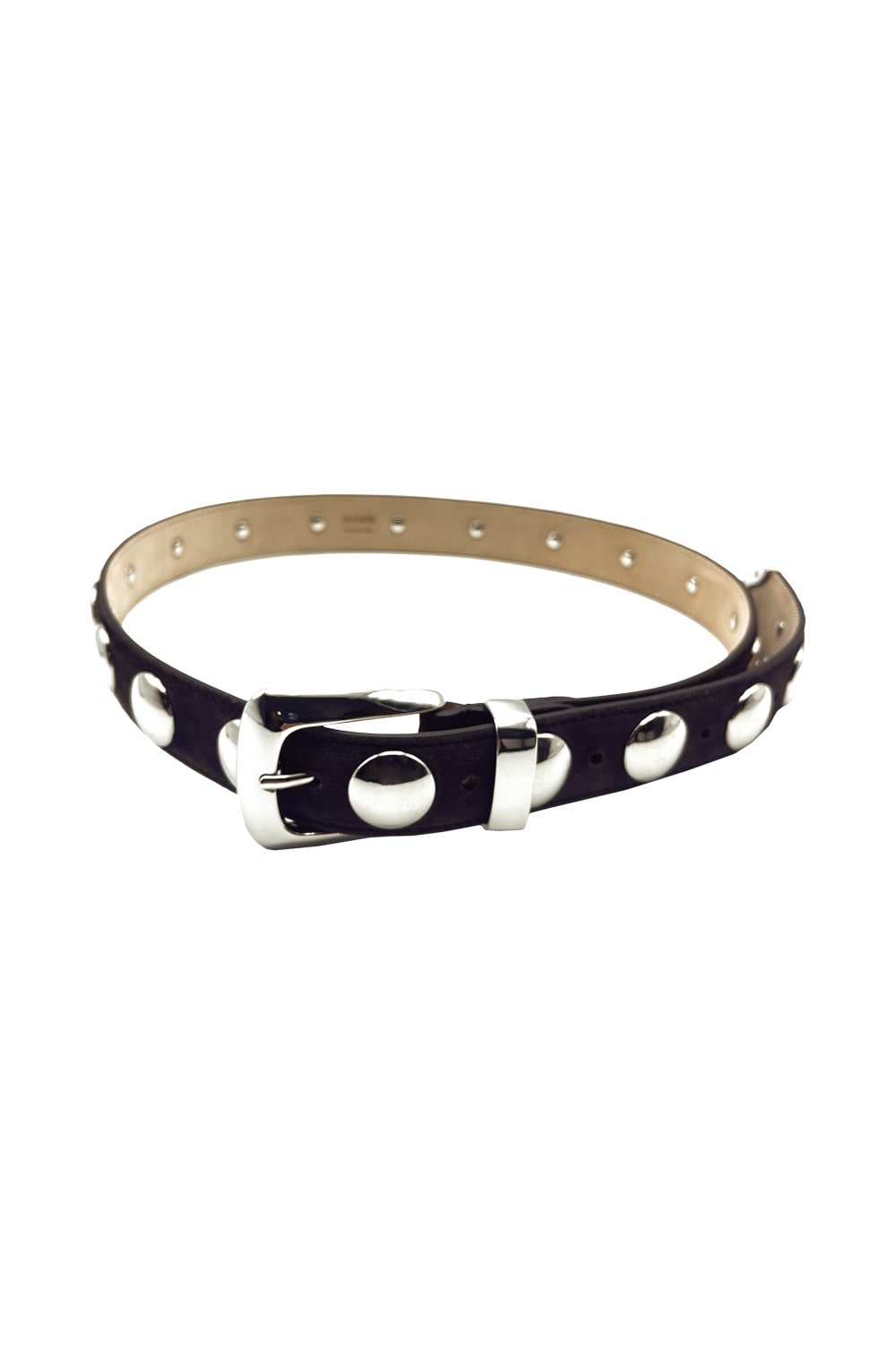 Shop Khaite Benny Belt In Brown Suede Whit Silver Buckle In Coffee