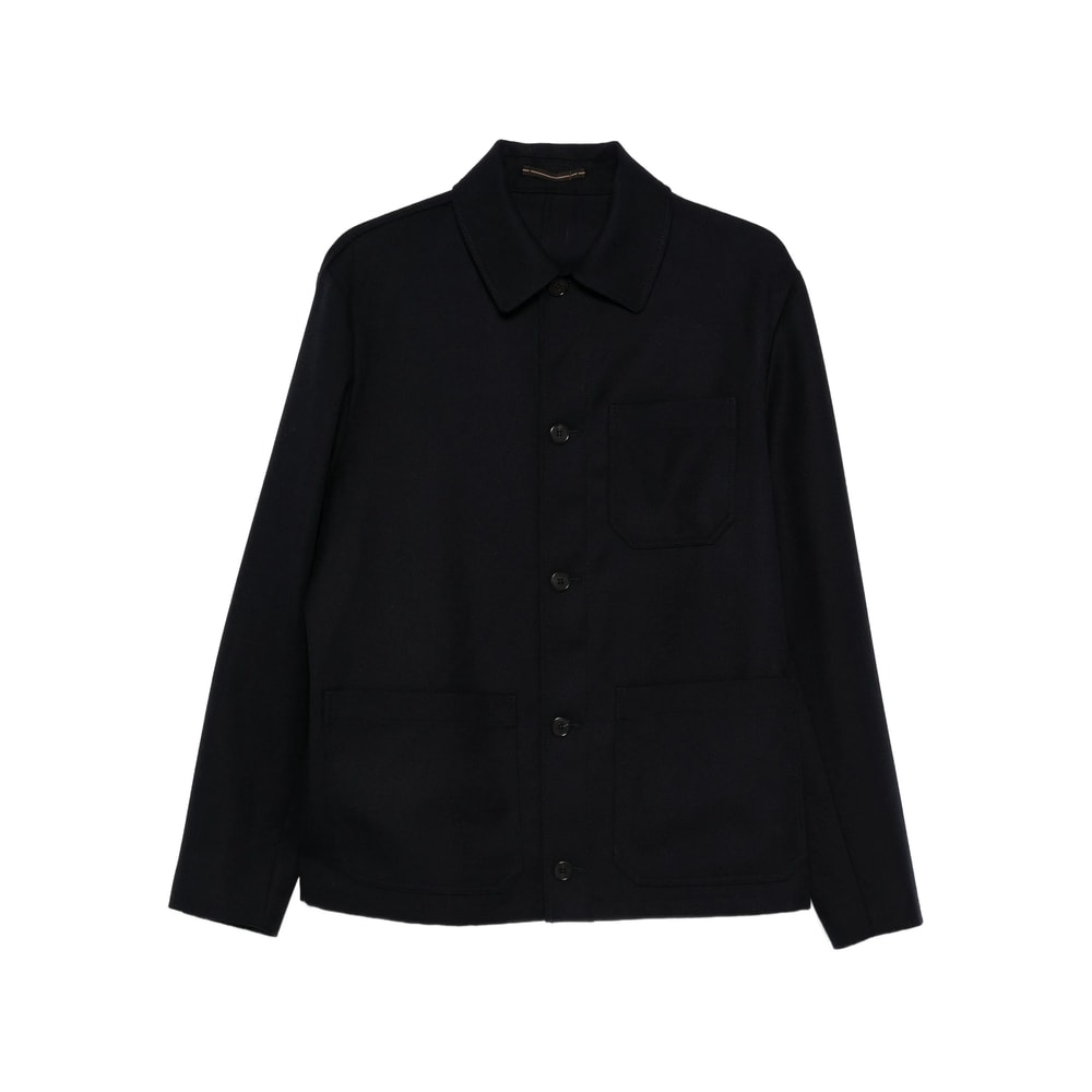 Incotex Pocketed Collared Jacket Front Pockets In Black