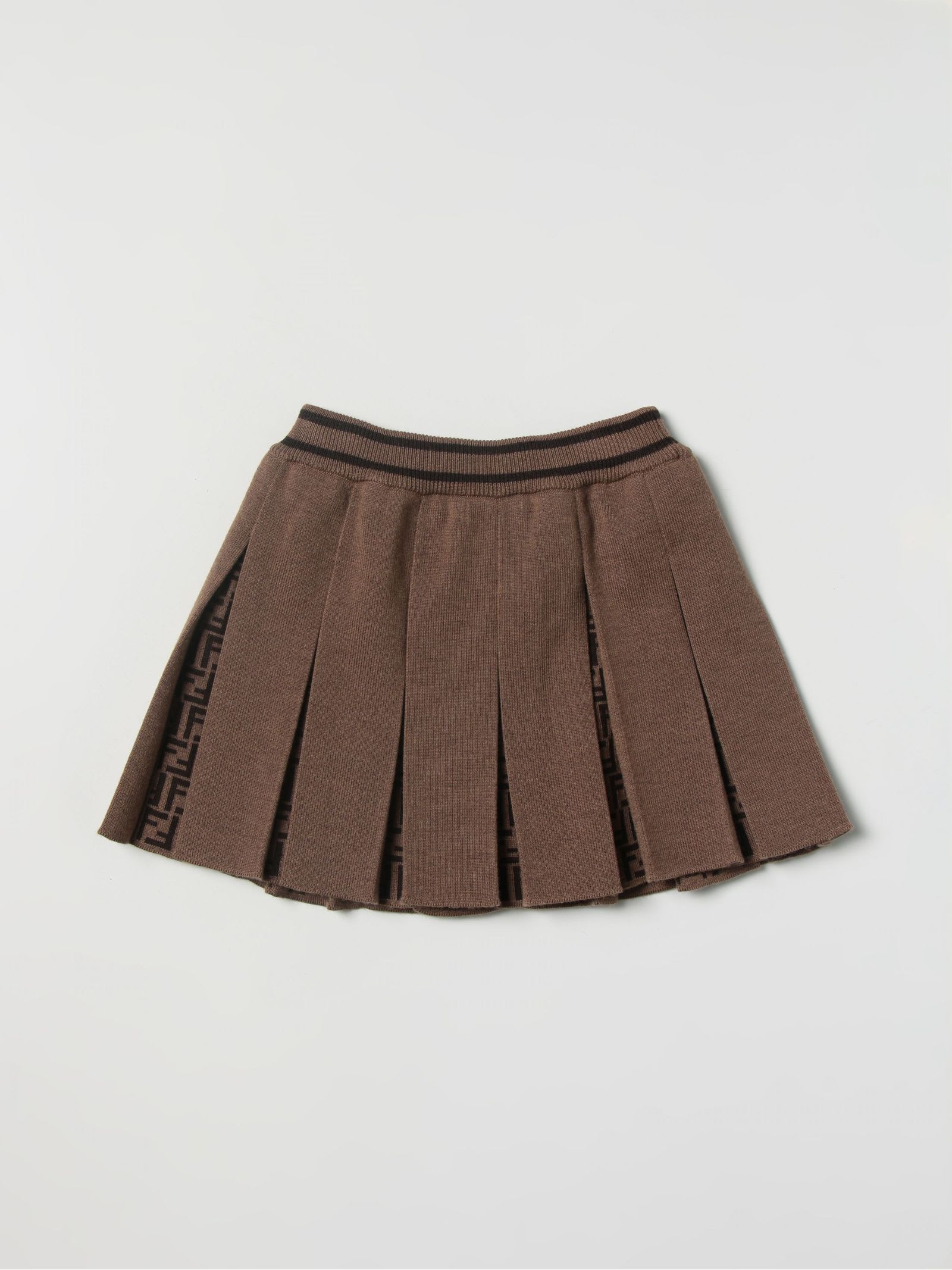 Fendi Brown Virgin Wool Skirt