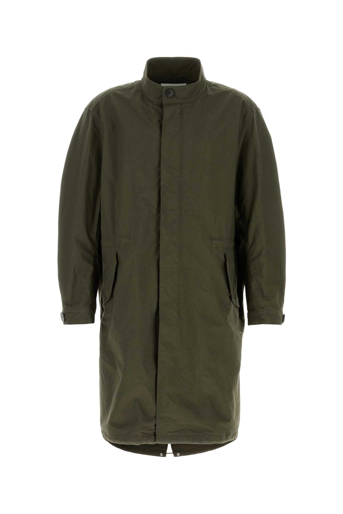 Olive Green Cotton Blend Parka