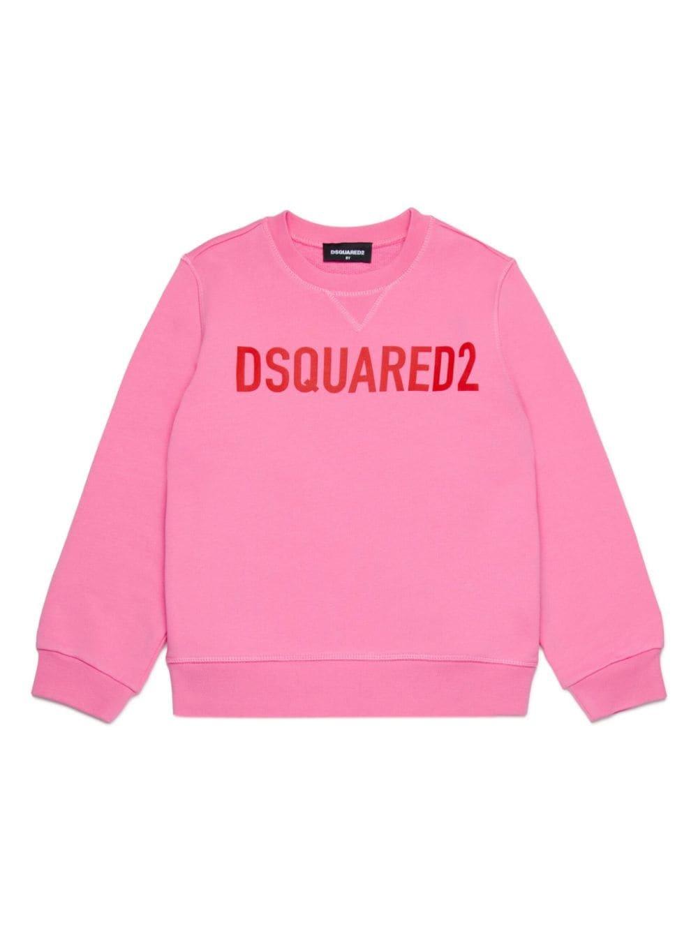 Shop Dsquared2 Logo-printed Crewneck Sweatshirt In Pink