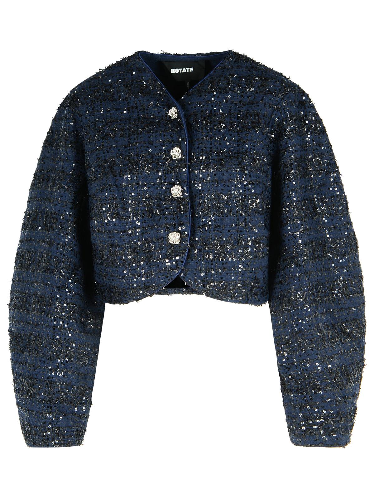 Dark Blue Polyester Short Jacket - Rotate by Birger Christensen - Modalova