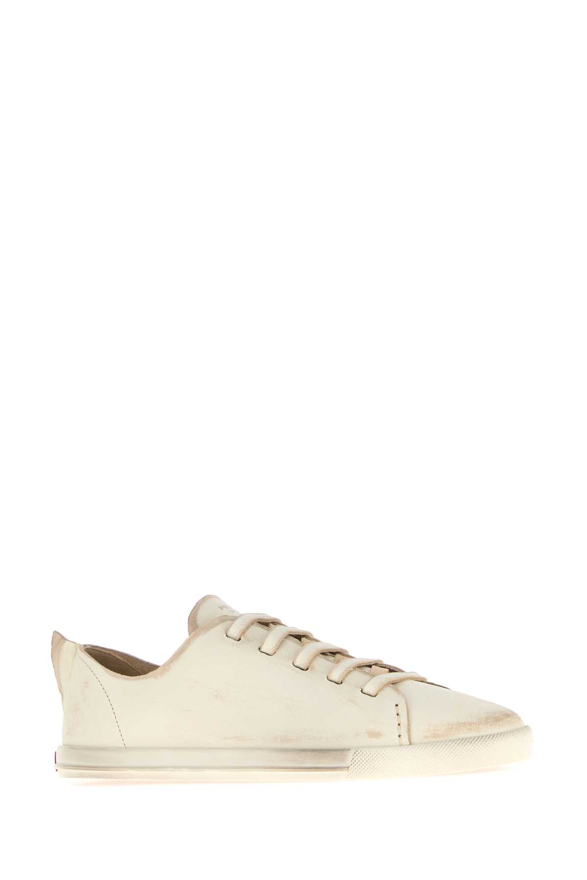 Prada Lace-up Distressed Low-top Sneakers In Neutral