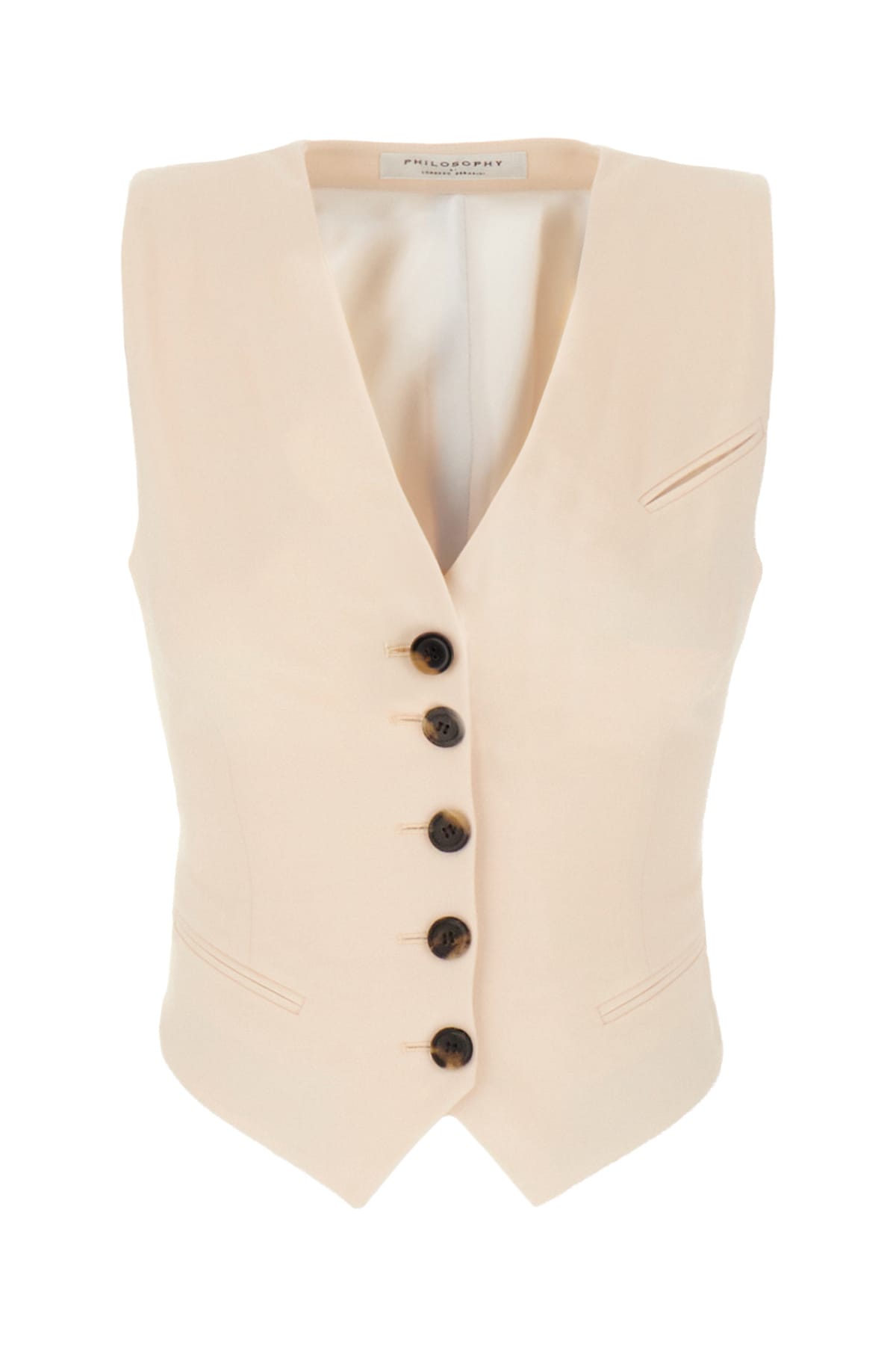 Philosophy Di Lorenzo Serafini Pastel Pink Stretch Polyester Blend Vest In Avorio