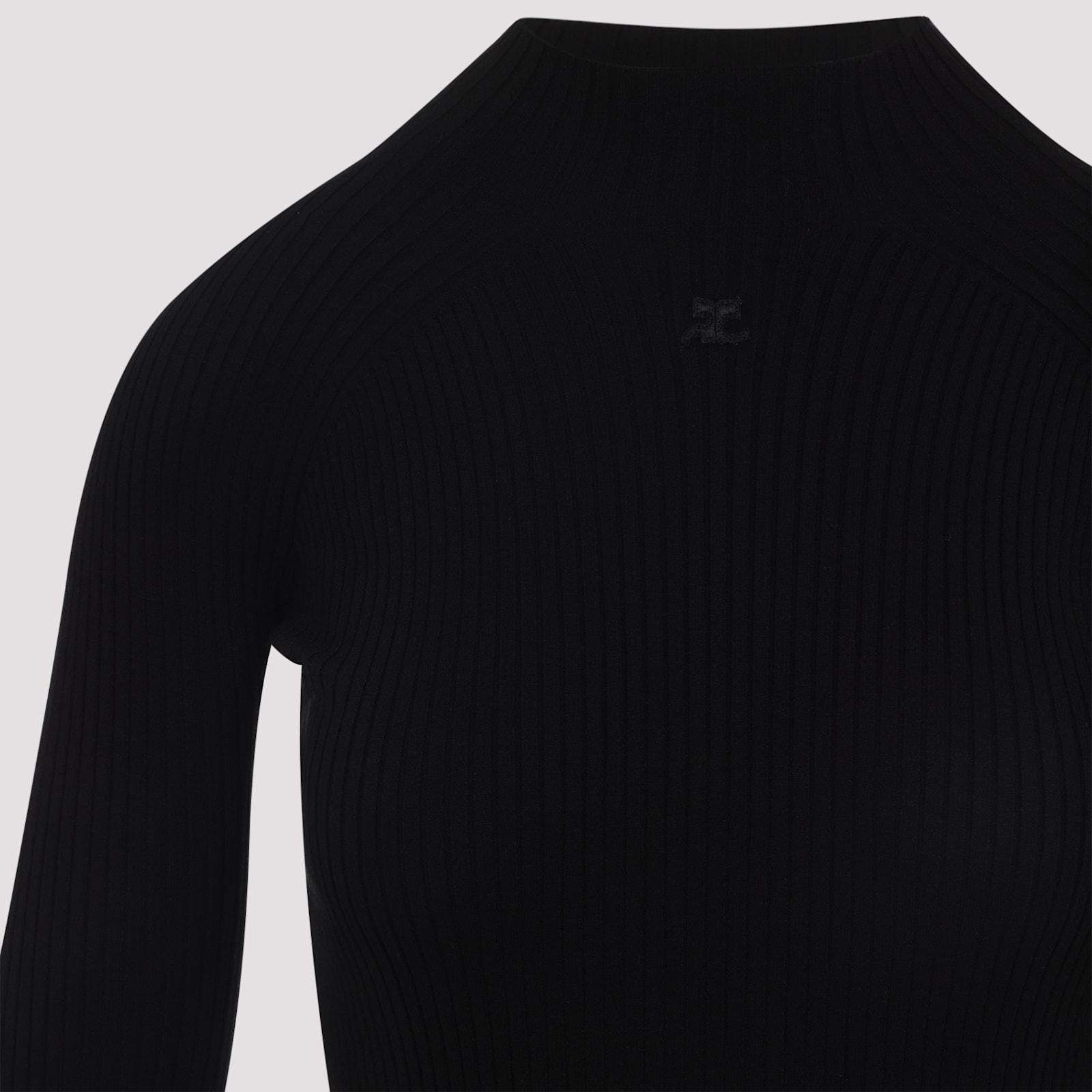 Courrèges Courreges Circle Rib Mini Dress Women In Black