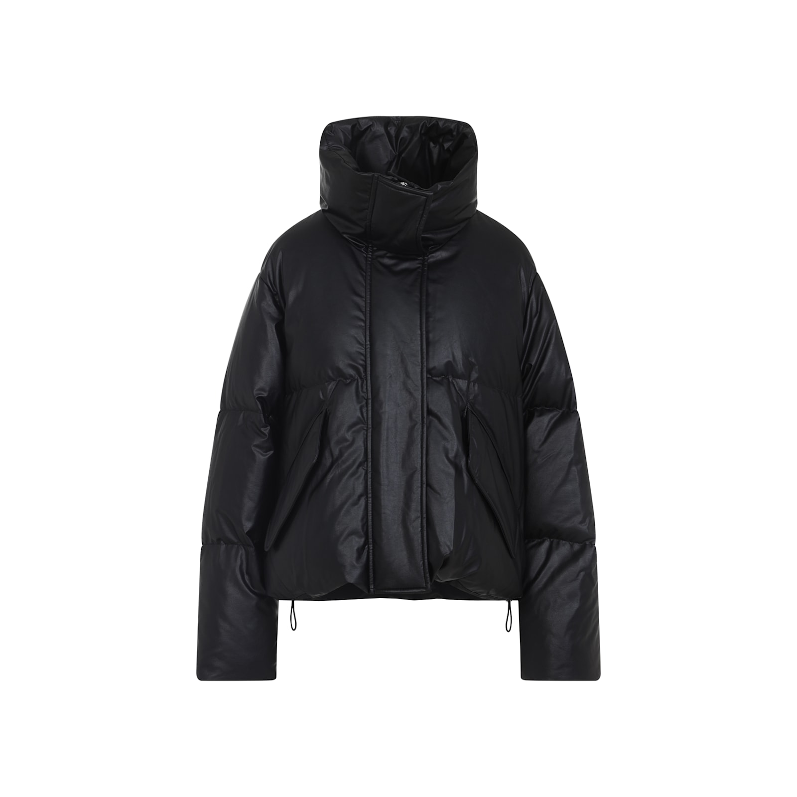 Mm6 Maison Margiela Pleather Puffer Jacket In Black