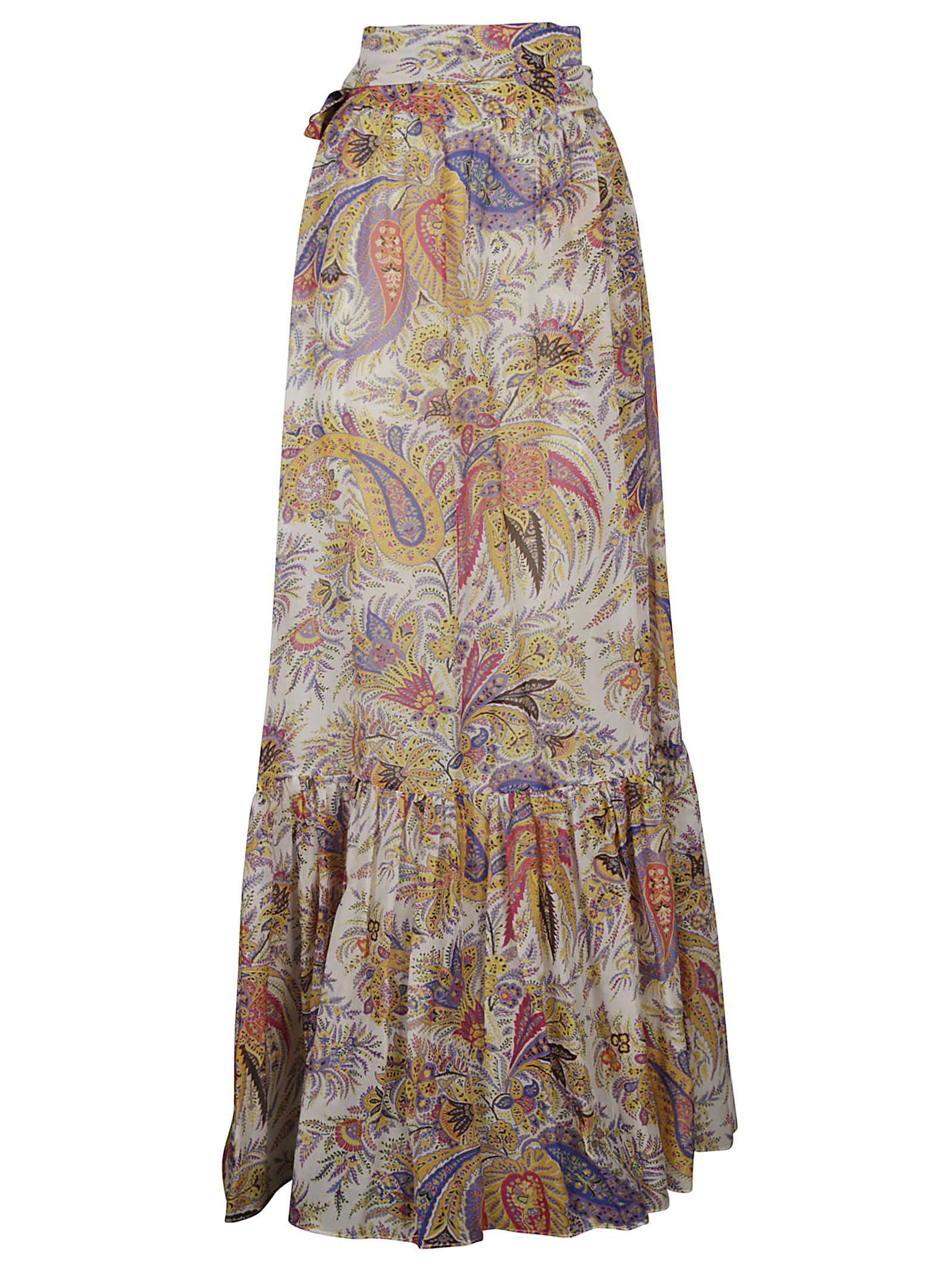 Etro Paisley Print Asymmetric Flared Skirt
