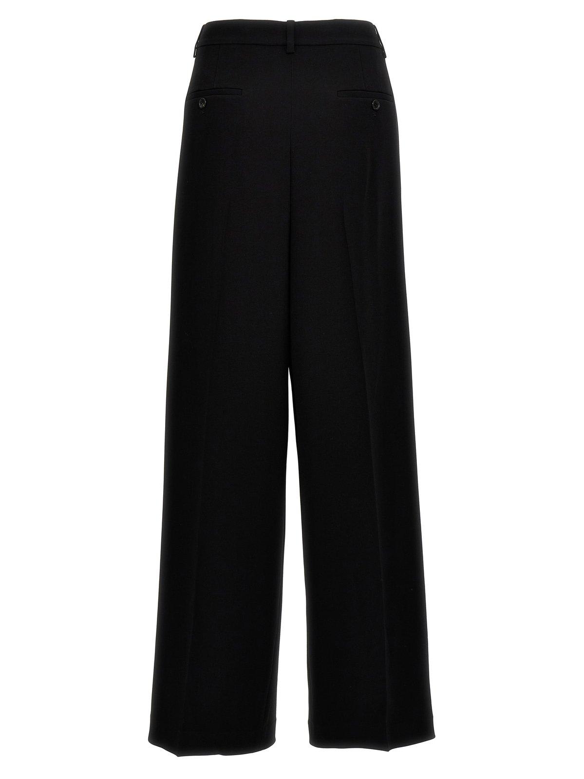 Shop Theory High-rise Wide Leg Trousers In Black
