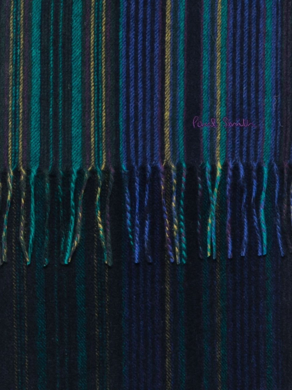 Paul Smith Striped Scarf In Blue