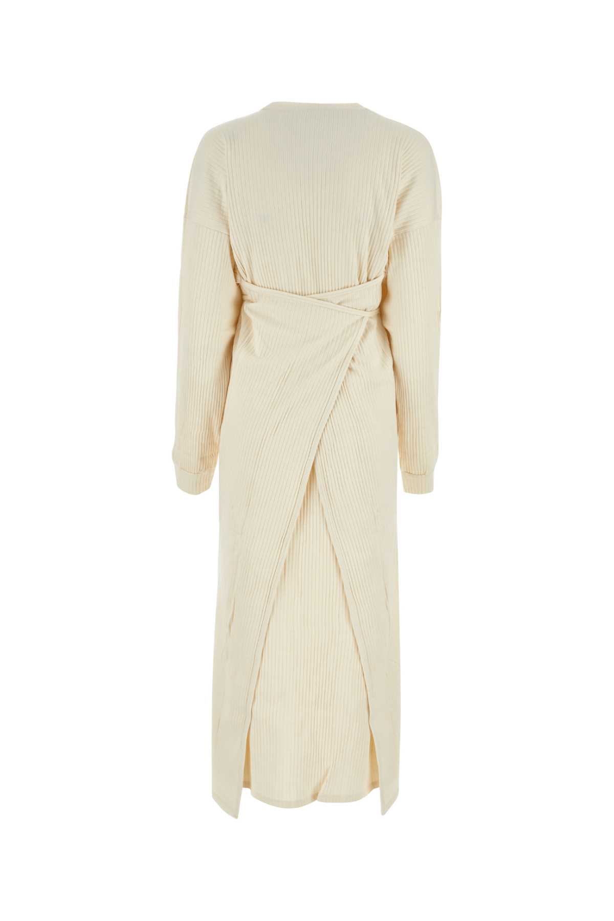 Baserange Ivory Cotton Dress In Offwhite