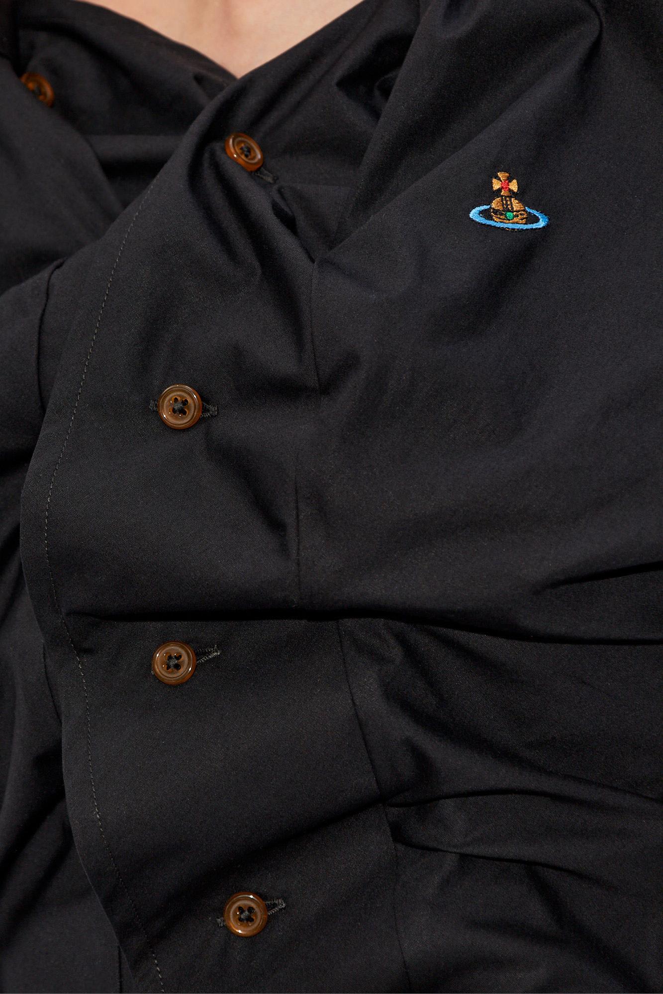 Vivienne Westwood Long Sleeve Collared Top With Cuffed Sleeves In Black